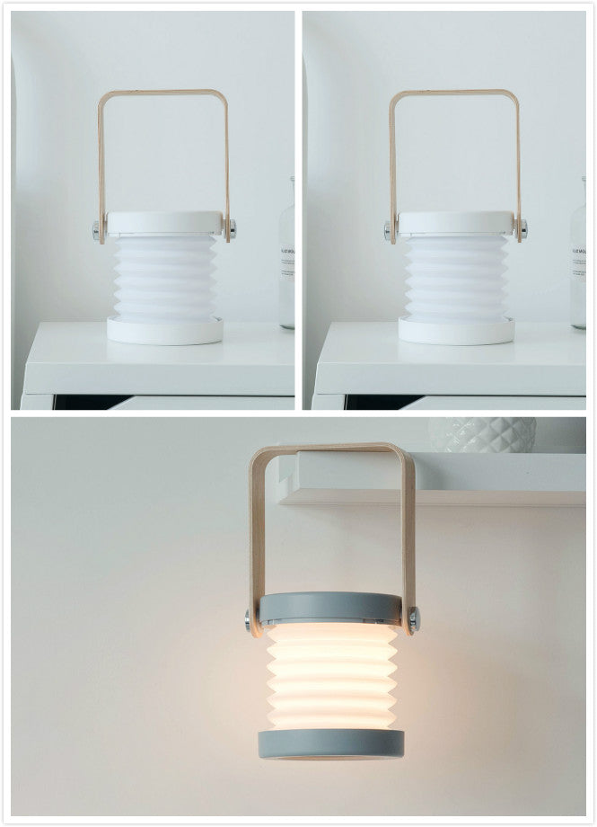 Lampe de nuit LED pliable, tactile et à intensité variable, rechargeable par USB, idéale pour la décoration intérieure.