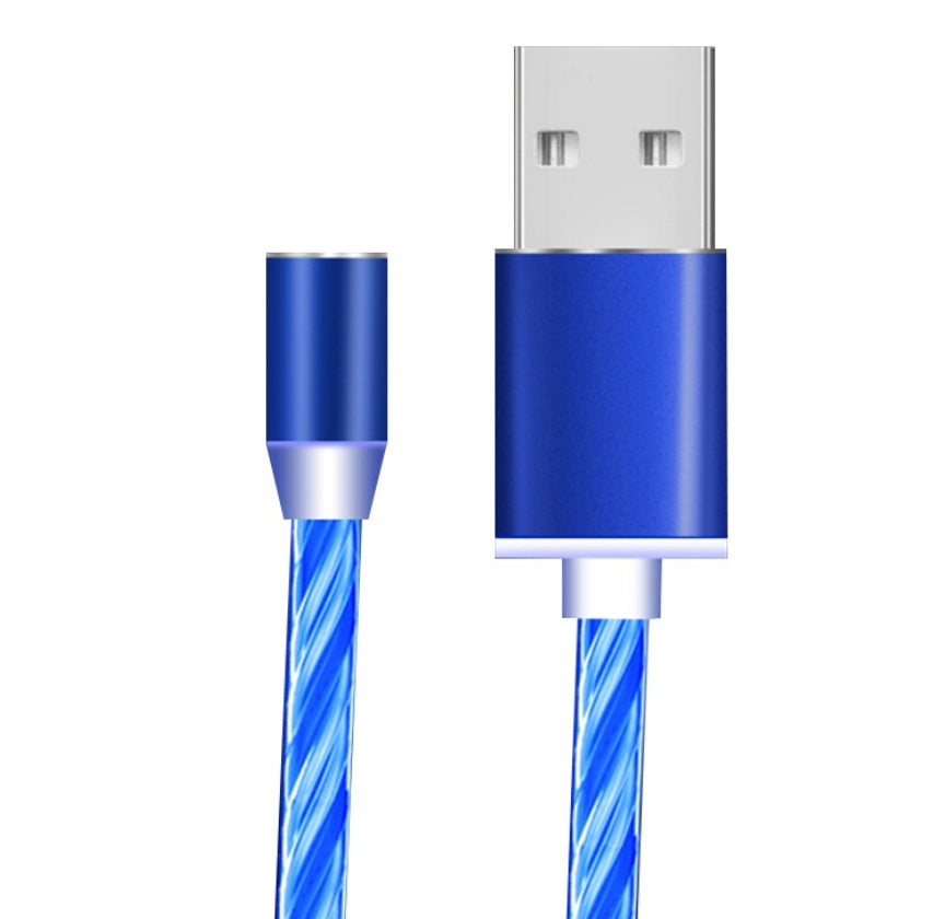 Compatible avec Apple, câble de données magnétique Flowing Light Streamer pour iPhone et Android Type-C