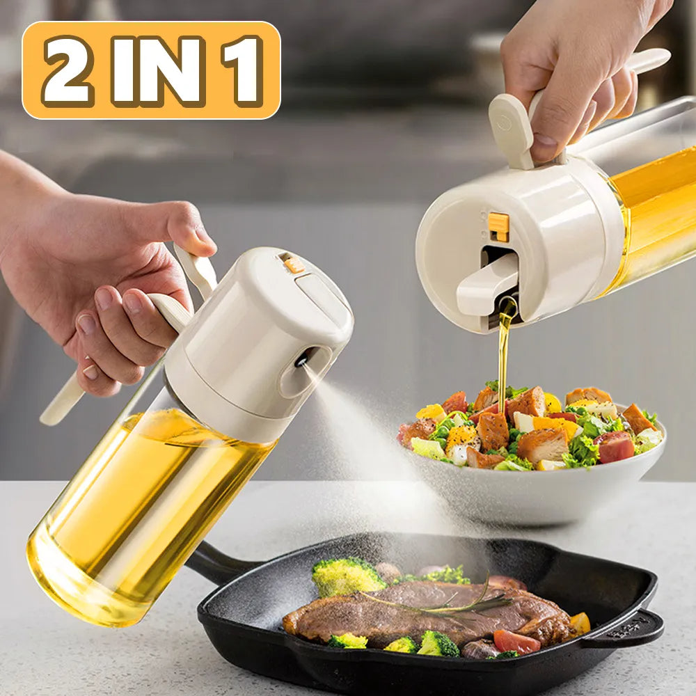 Vaporisateur d'huile 2 en 1 pour barbecue, huile de cuisson, huile d'olive, huile de cuisson, vinaigre