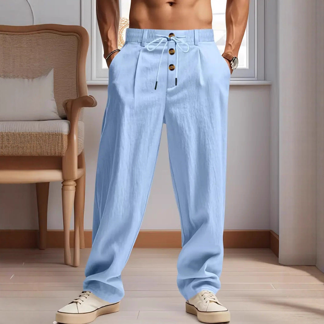 Pantalon homme respirant, doux pour la peau, coupe ample, décontracté, idéal pour la plage, le sport et l'été