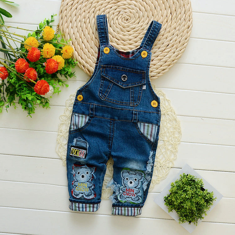 Jeans à bretelles pour enfants, garçons et filles