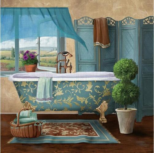 Poster sur toile moderne rétro – Décoration murale salle de bain