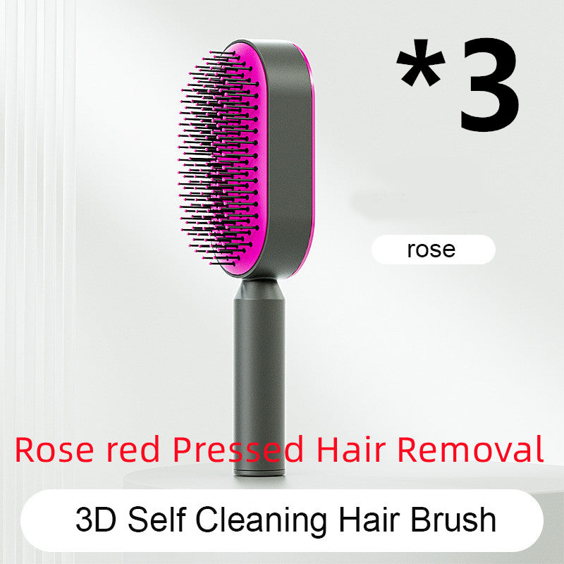 Brosse à cheveux autonettoyante pour femmes, nettoyage en une seule étape, anti-chute de cheveux, massage du cuir chevelu par airbag, peigne antistatique.