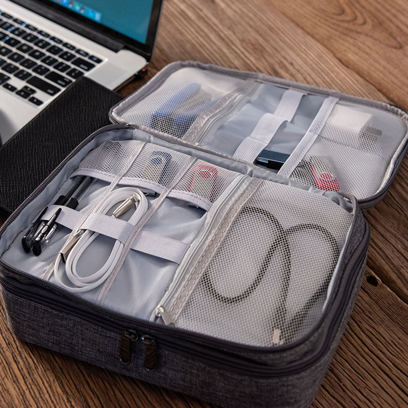 Sacoche de voyage étanche pour câbles et accessoires électroniques