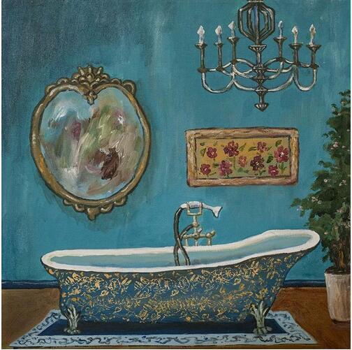 Poster sur toile moderne rétro – Décoration murale salle de bain