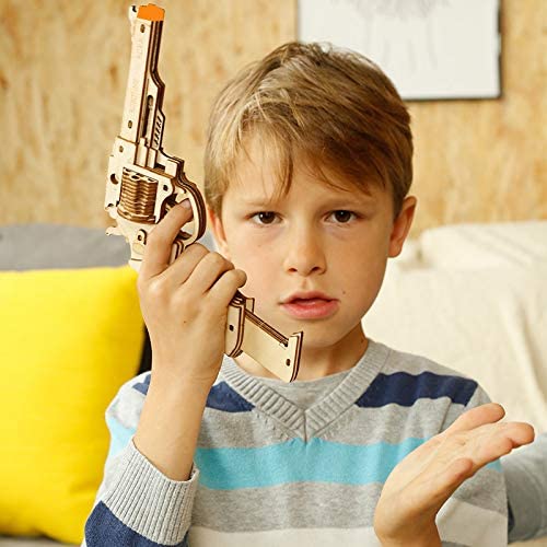 Robotime - Kit de construction de pistolets en blocs - Jouet cadeau pour enfants et garçons - Cadeau d'anniversaire