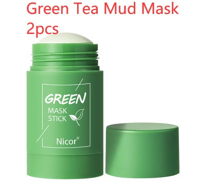 Masque purifiant au thé vert, stick d'argile, contrôle du sébum, anti-acné, éclaircissant, masque aux algues, soin de la peau