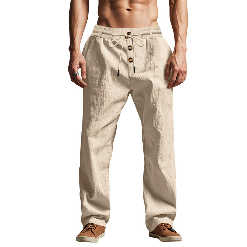 Pantalon homme respirant, doux pour la peau, coupe ample, décontracté, idéal pour la plage, le sport et l'été