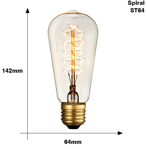Ampoule Edison E27 220V 40W ST64 A19 T45 G80 G95 G125 Ampoule à filament incandescent Style rétro