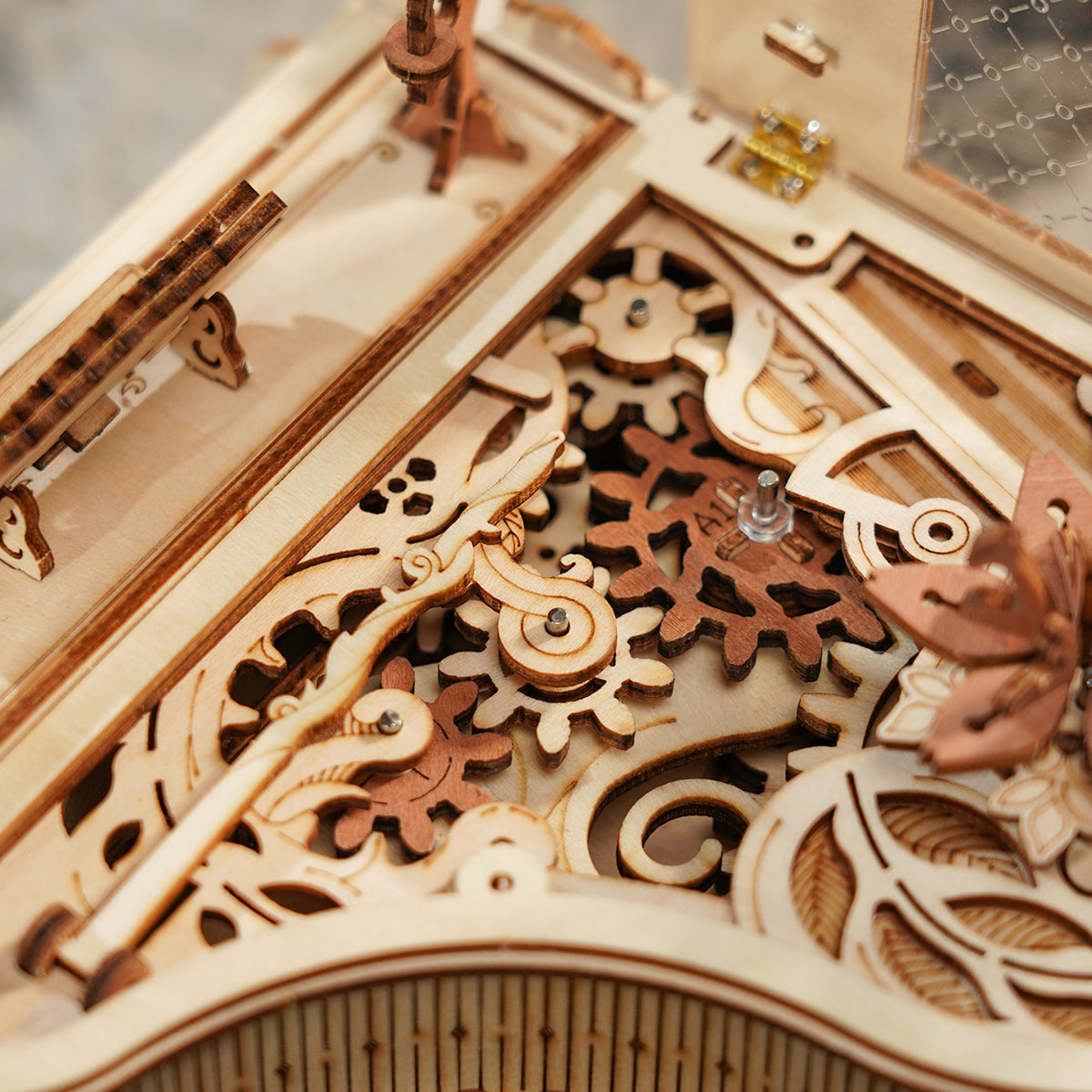 Robotime Puzzle 3D en bois 223 pièces Piano magique Boîte à musique mécanique Jouet Cadeau de bureau pour hommes et femmes Loisirs AMK81