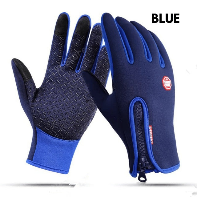 Gants d'hiver tactiles pour la moto, imperméables et doublés polaire, compatibles avec écrans tactiles et adaptés au sport.