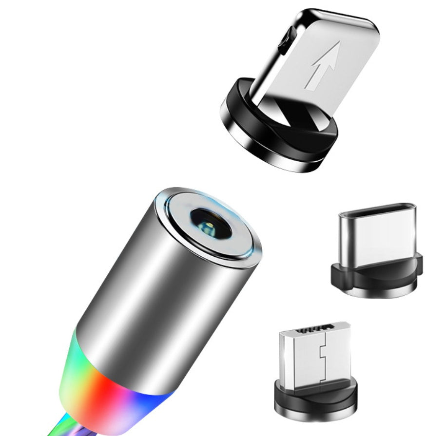 Compatible avec Apple, câble de données magnétique Flowing Light Streamer pour iPhone et Android Type-C