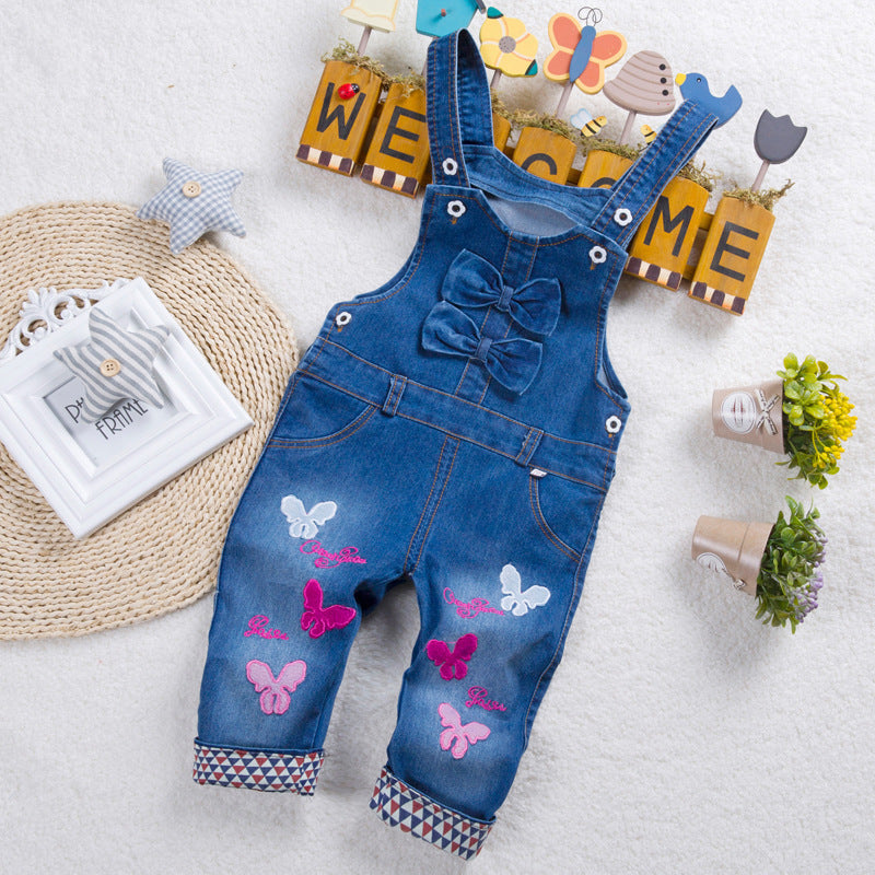 Jeans à bretelles pour enfants, garçons et filles