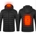 Veste chauffante d'hiver, manteau en coton électrique USB, fermeture éclair, vêtement thermique chauffant, gilet chauffant pour homme