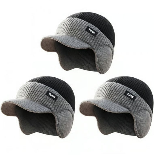 Bonnet chaud épais doublé polaire pour homme