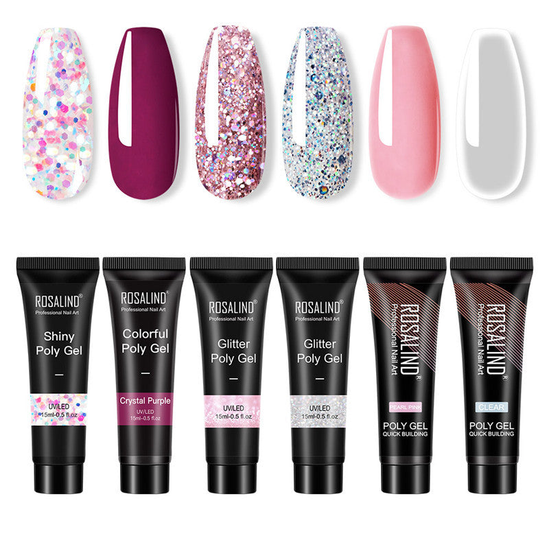 Colle solide pour faux ongles multicolore mélangée
