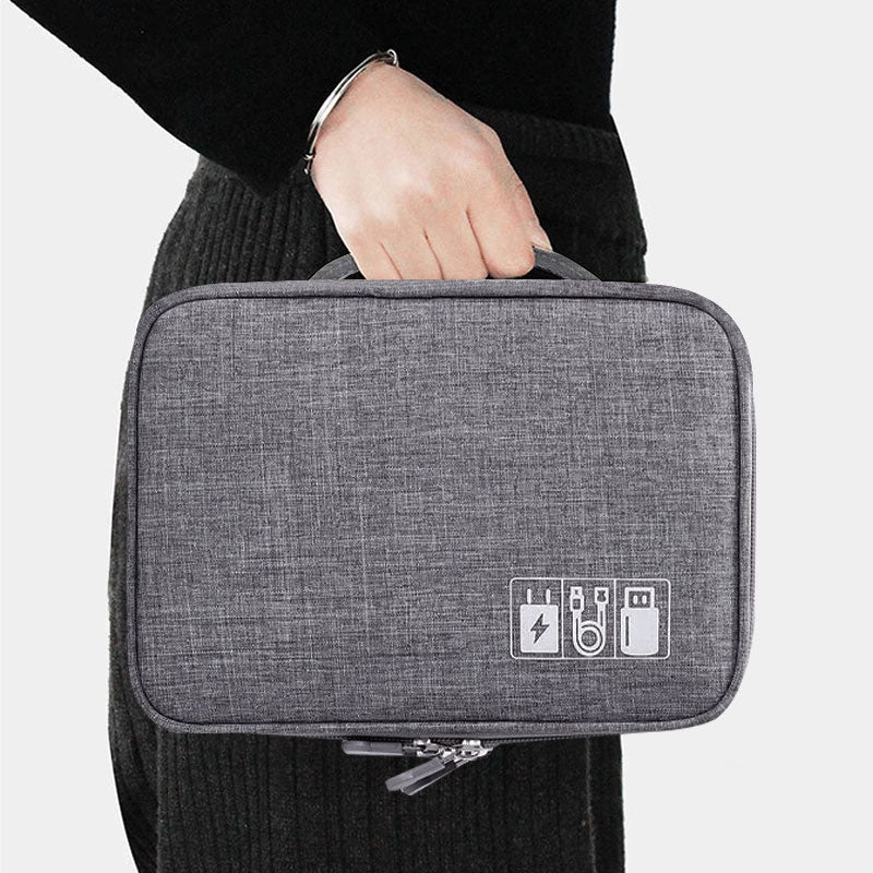 Sacoche de voyage étanche pour câbles et accessoires électroniques
