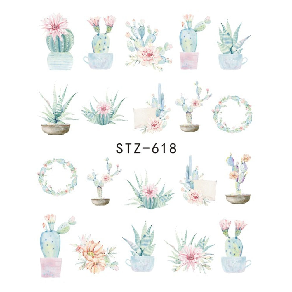 1 autocollant pour ongles papillon et fleur, transfert à l'eau, pour décoration d'ongles, tatouage, manucure, outils, pointe JISTZ508