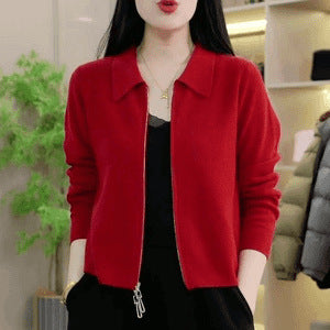 Veste courte zippée polyvalente et ample pour femme