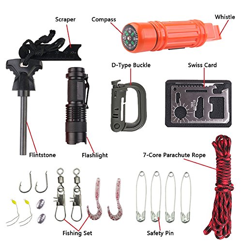 Kit de survie SOS pour voyages en plein air, trousse de premiers secours multifonctionnelle pour la pêche, accessoires de pêche