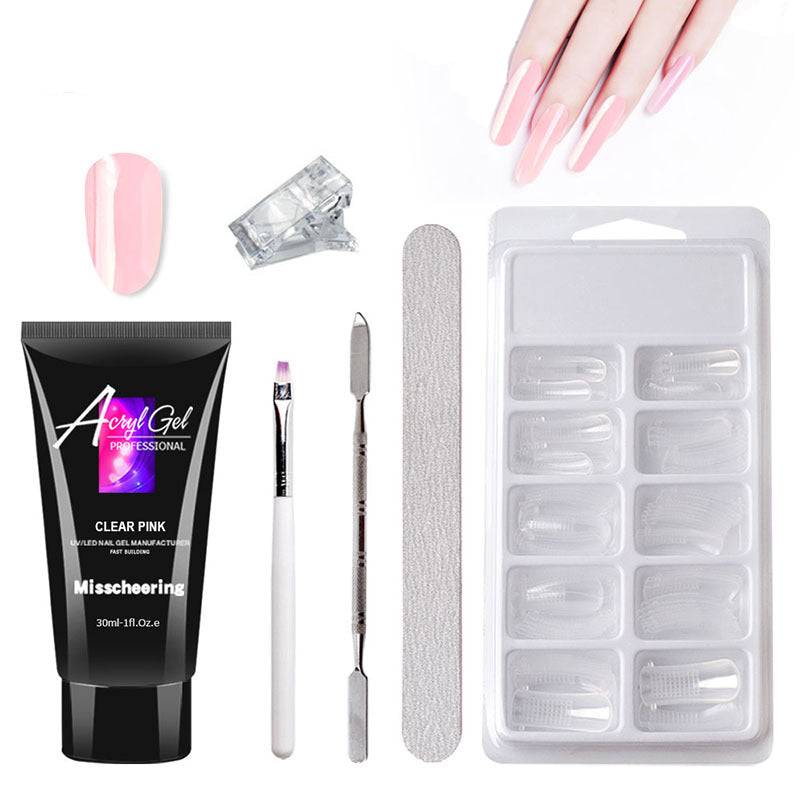 Extension d'ongles en gel sans douleur, sans support papier, kit de gel cristal indolore Quick Model