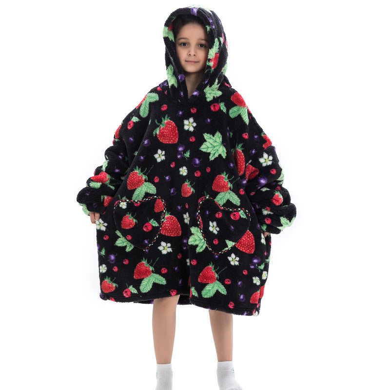 Sweat-shirt thermique oversize, sweat-shirt paresseux pour enfants