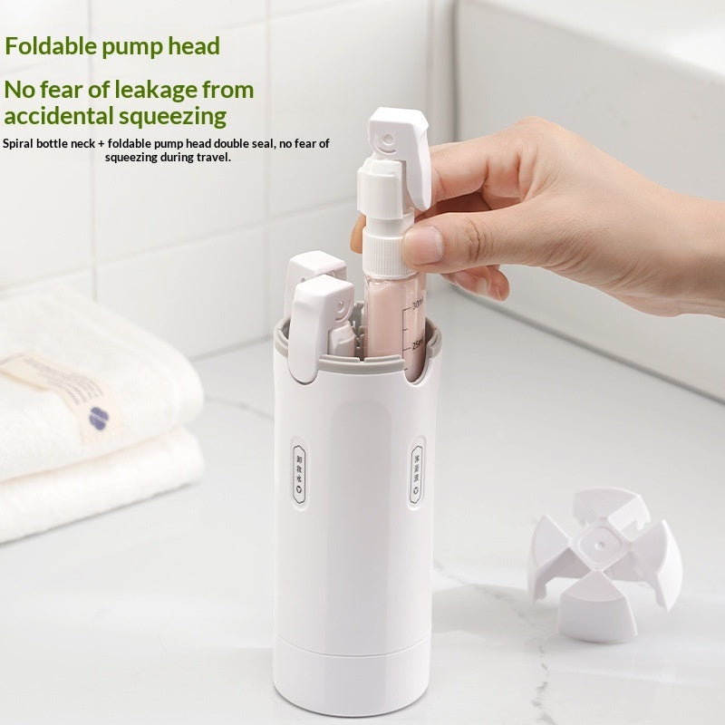 Distributeur de voyage 4 en 1, flacons portables étanches pour parfum, shampoing, après-shampoing et lotion