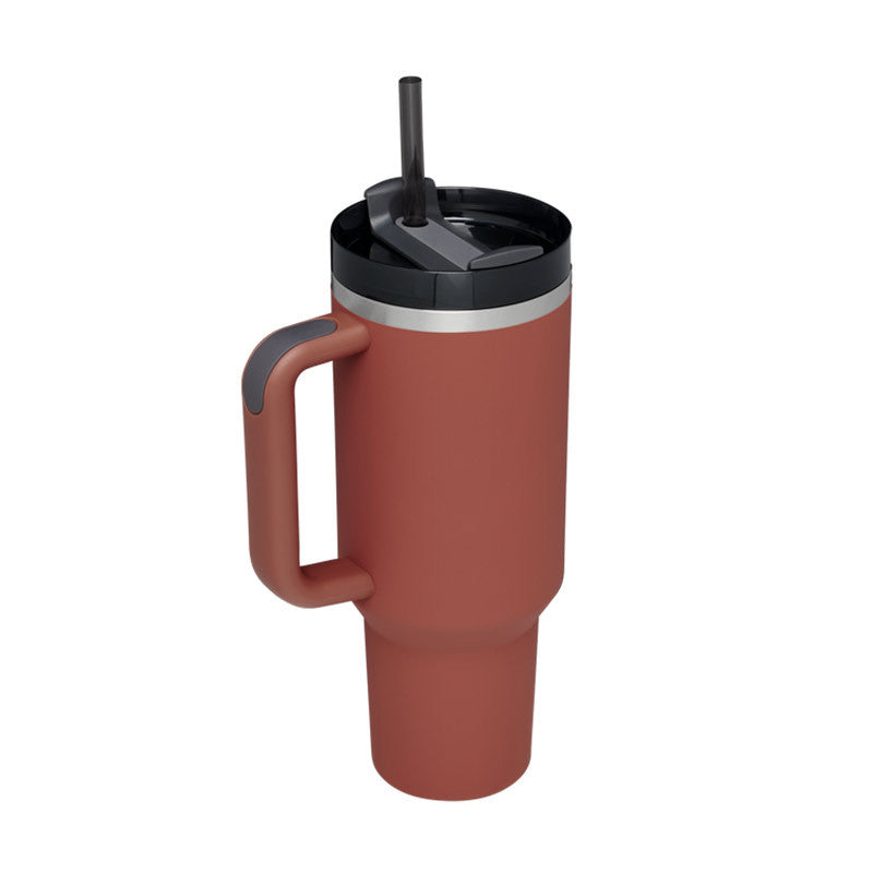 Gobelet isotherme 1,2 L avec anse et paille – Acier inoxydable anti-fuites