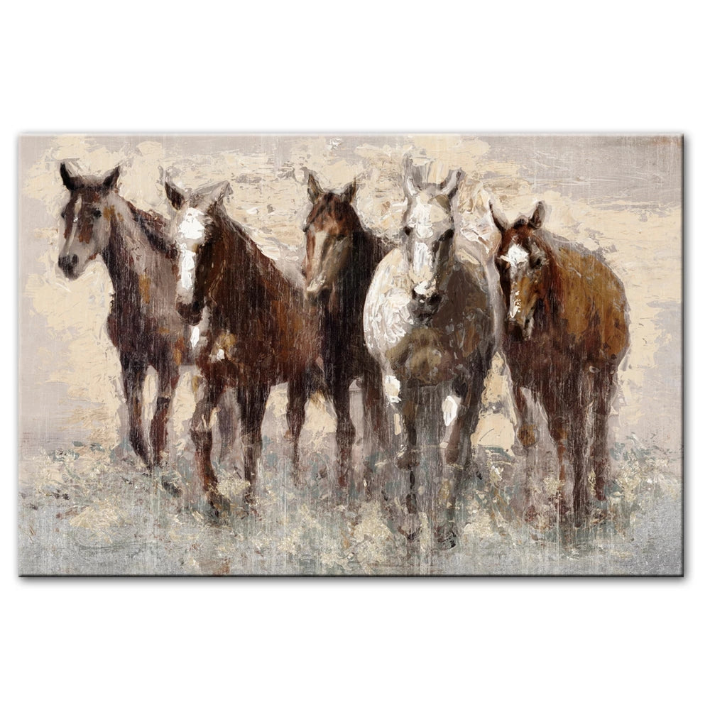 Tableau abstrait de cheval sur toile, affiche murale
