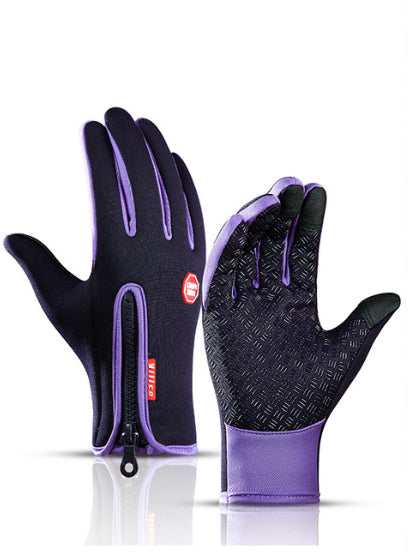 Gants d'hiver tactiles pour la moto, imperméables et doublés polaire, compatibles avec écrans tactiles et adaptés au sport.
