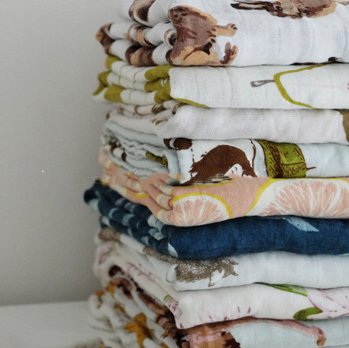 Couverture d'emmaillotage pour bébé en coton biologique naturel
