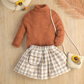 Ensemble 2 pièces fille - Pull col roulé et jupe