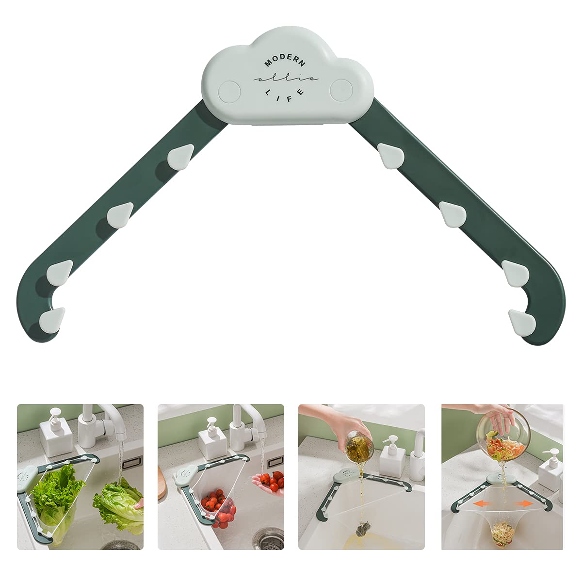 Égouttoir triangulaire en forme de nuage pour évier, filtre à déchets de cuisine, vaisselle, restes de riz, ustensiles de cuisine anti-obstruction
