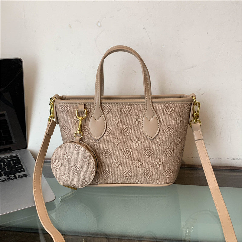 Sac cabas à bandoulière imprimé rétro