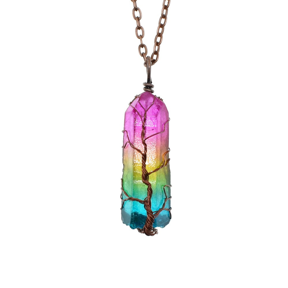 Pendentif Arbre de Vie en Cristal et Pierre, un bijou tendance très en vogue