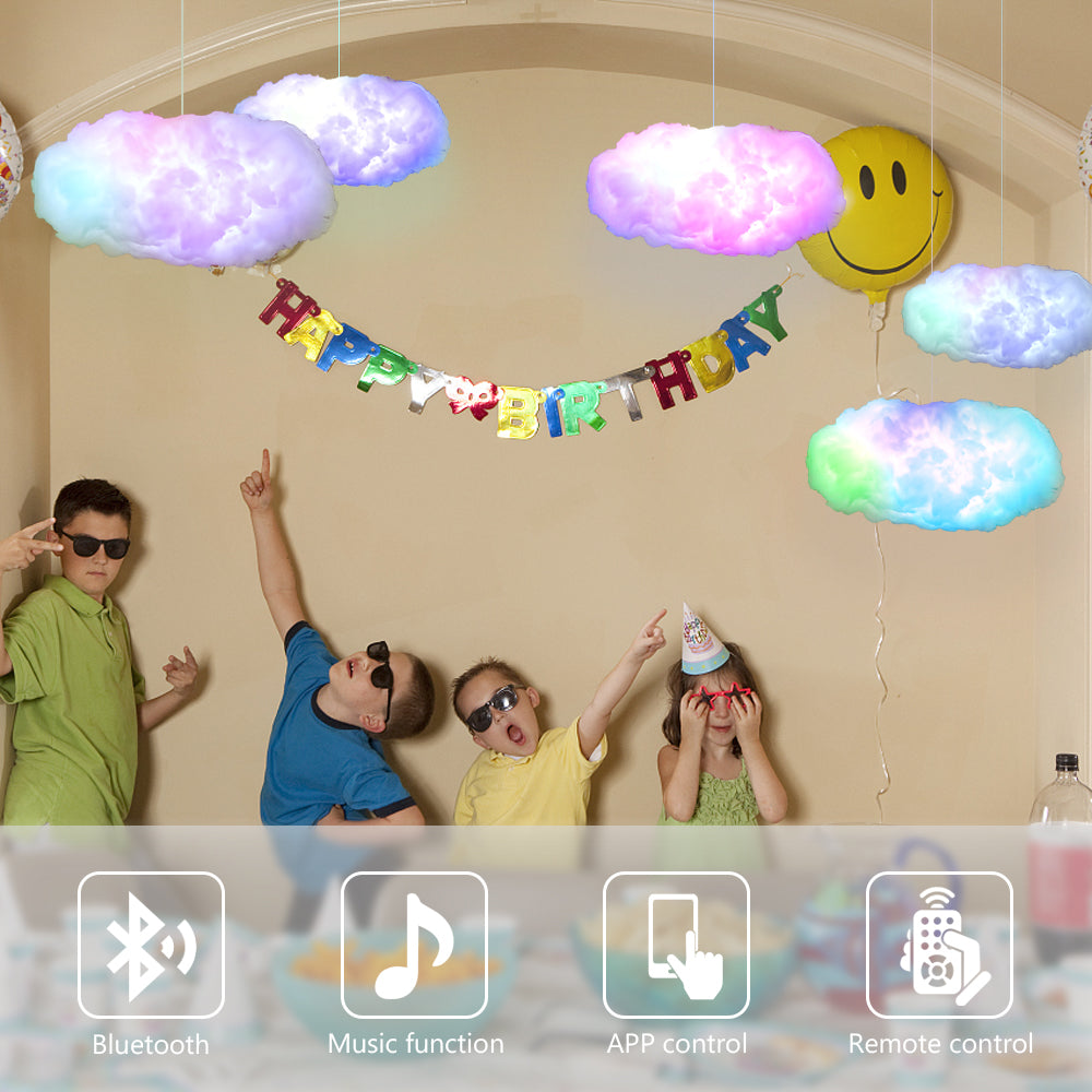 Lampe USB Cloud Light avec application de contrôle, synchronisation musicale et simulation d'éclairage 3D RGBIC pour chambre à coucher.