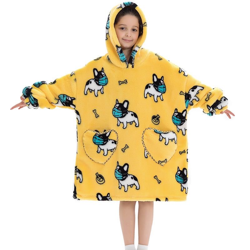 Sweat-shirt thermique oversize, sweat-shirt paresseux pour enfants