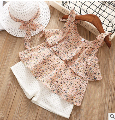 Ensemble 2 pièces fille - Haut fleuri et short