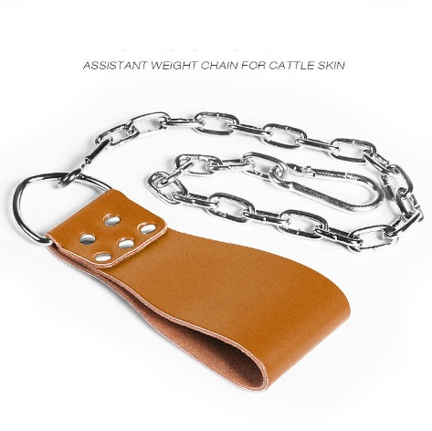 Ceinture de musculation en cuir avec anneau de chaîne pour l'entraînement de puissance