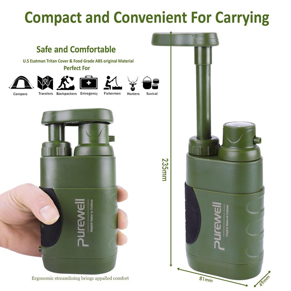 Purificateur d'eau extérieur multi-étapes pour la survie en situation d'urgence en camping sauvage