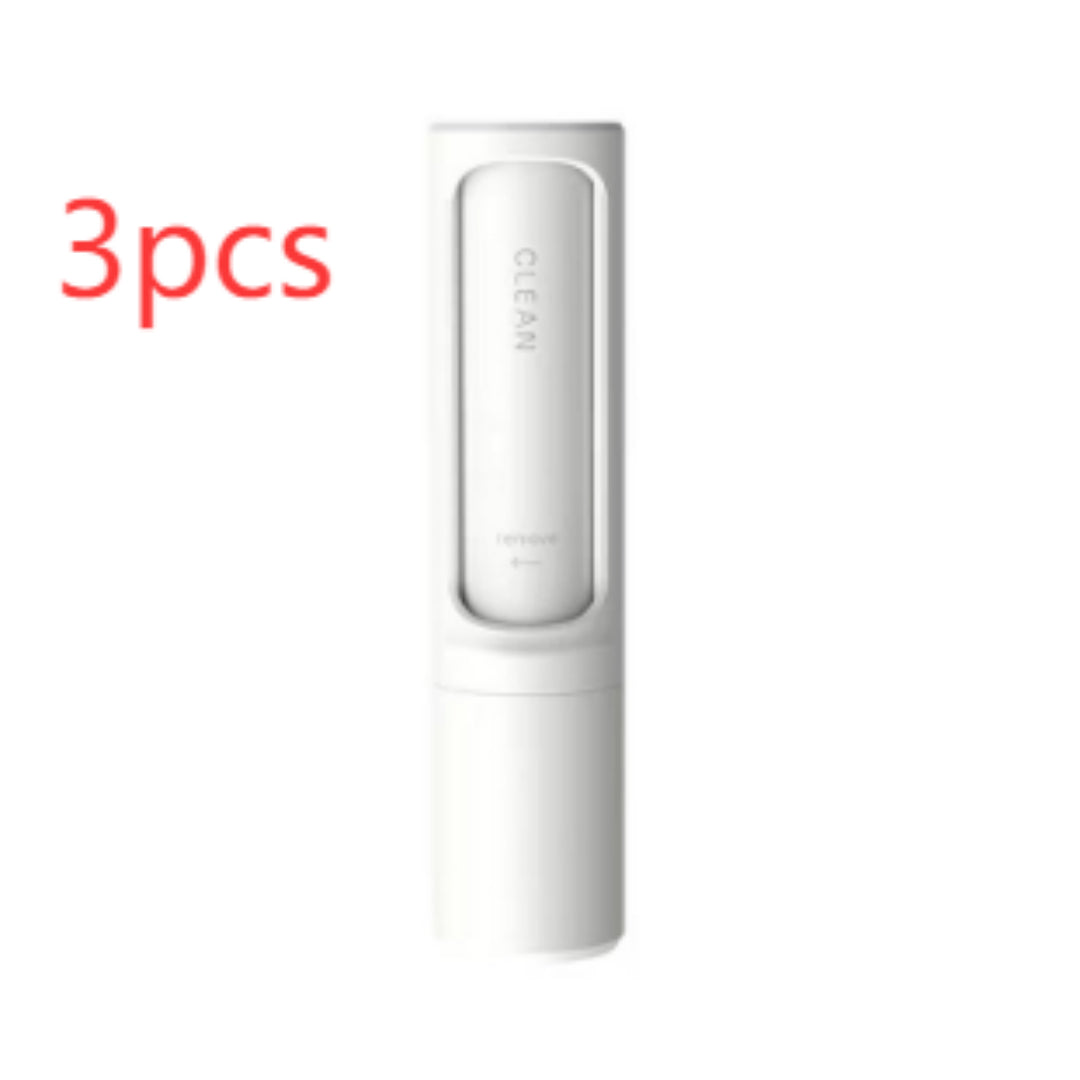 Brosse anti-poils d'animaux réutilisable 2 en 1, rouleau adhésif, outil autonettoyant portable et efficace pour chats et chiens.