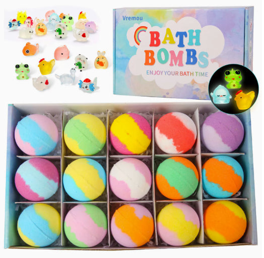 Bombes de bain phosphorescentes en forme de poupée, coffret de bain amusant pour enfants avec mousse effervescente
