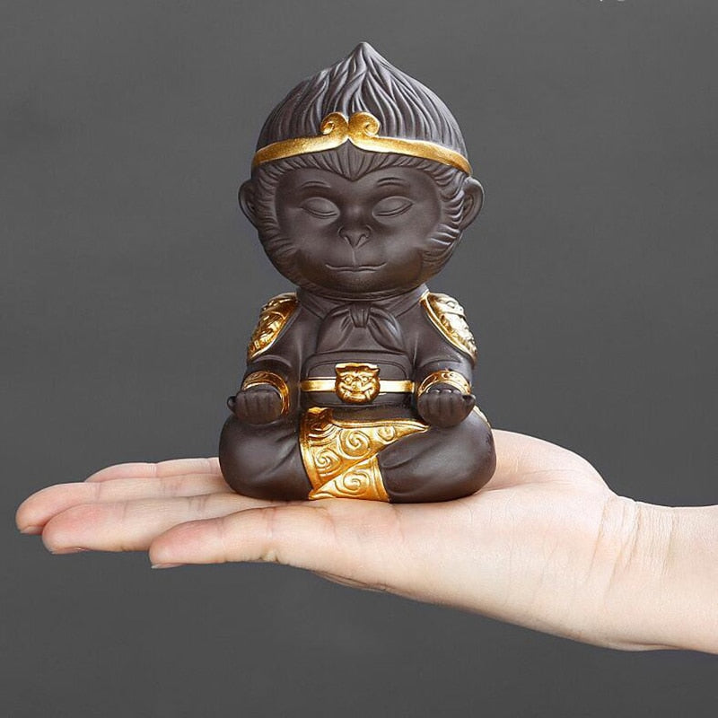 Service à thé Kung Fu argile violette Sun Wukong – Plateau décoratif