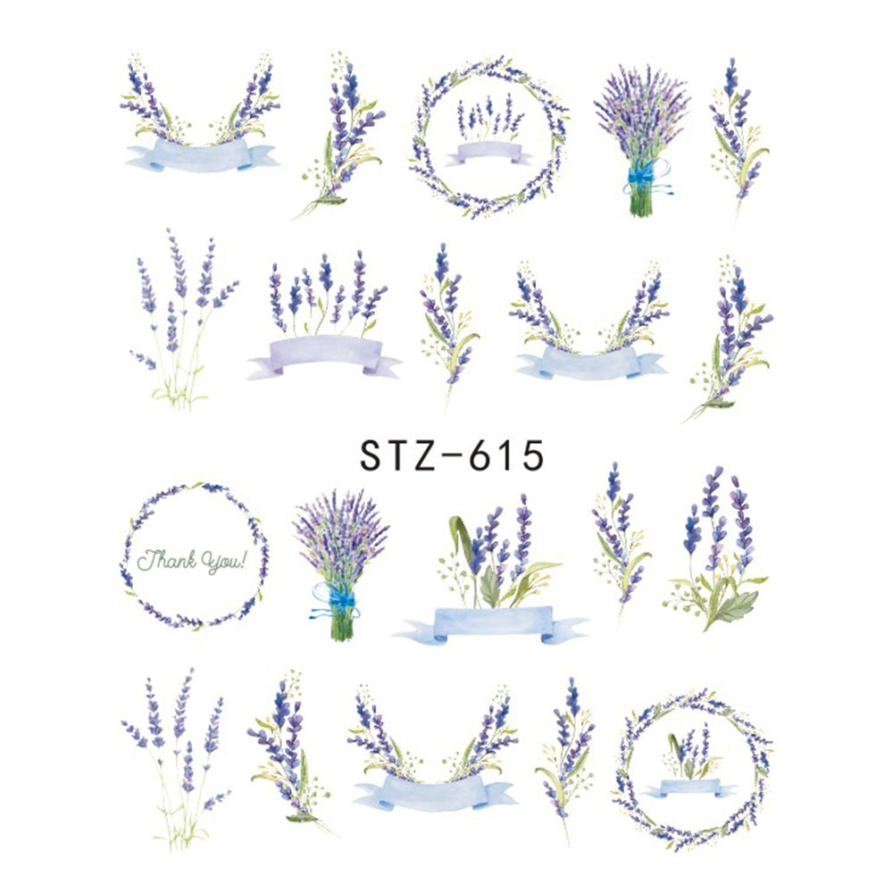 1 autocollant pour ongles papillon et fleur, transfert à l'eau, pour décoration d'ongles, tatouage, manucure, outils, pointe JISTZ508