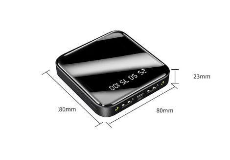 Mini batterie externe 20 000 mAh portable avec affichage numérique miroir