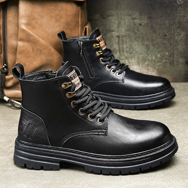 Nouvelles bottes de travail américaines vintage montantes tendance automne-hiver