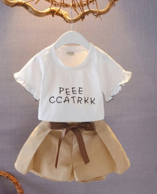 Ensemble 2 pièces fille été - T-shirt et short coton sport