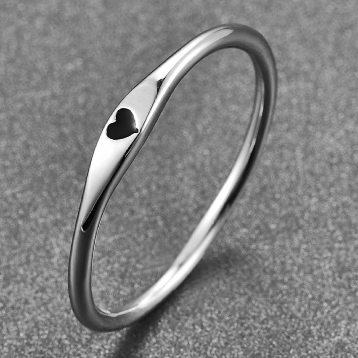 Bague minimaliste en argent S925 en forme de cœur pour une meilleure amie