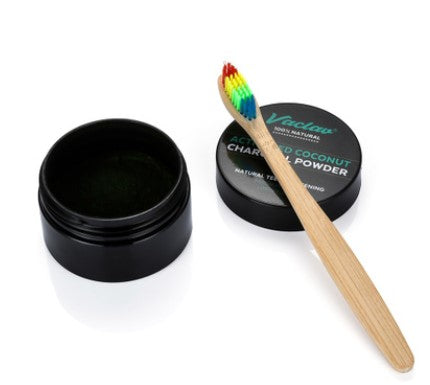 Poudre de charbon pour le blanchiment des dents, charbon actif de noix de coco, poudre de charbon pour le blanchiment des dents, hygiène buccale