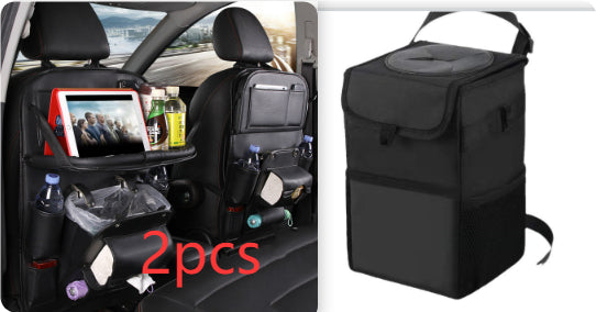 Sac de rangement de voiture en cuir PU multifonction, plateau de dossier de siège, sac de suspension étanche, organisateur de voiture, accessoires intérieurs automobiles